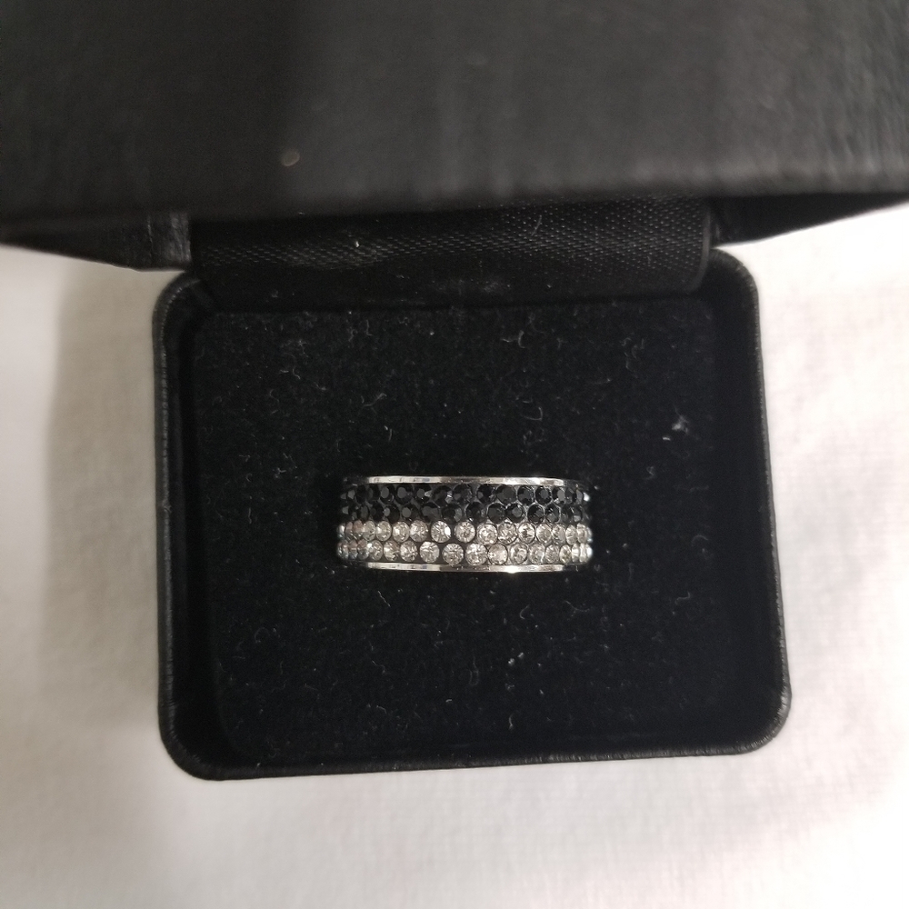 Black and silver ring